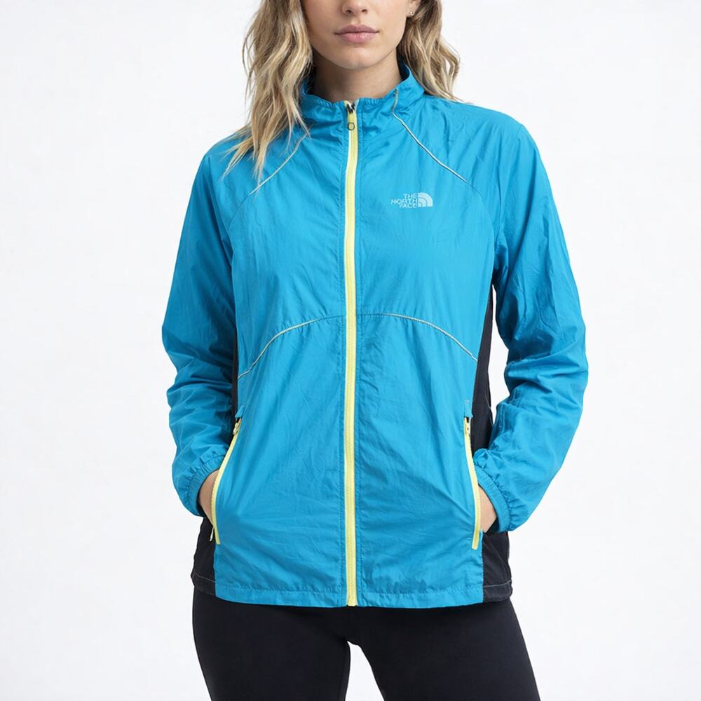 The North Face Women's Medium Windbreaker Jacket Flight Series Blue Black